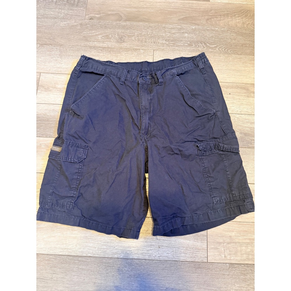 Timber Creek by Wrangler Mens 36 Navy Blue Cargo Shorts Cotton Utility Workwear